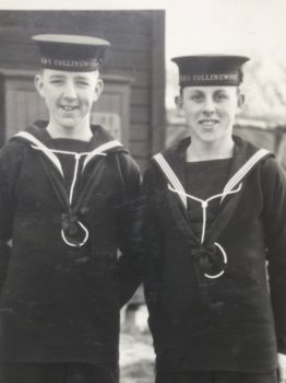 Young Rik in the Navy (left)